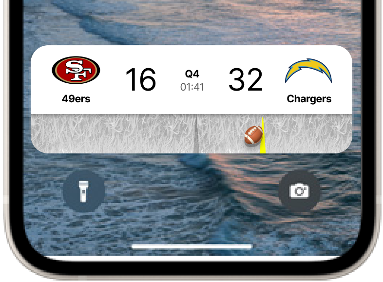 A screenshot showing a live activities mockup