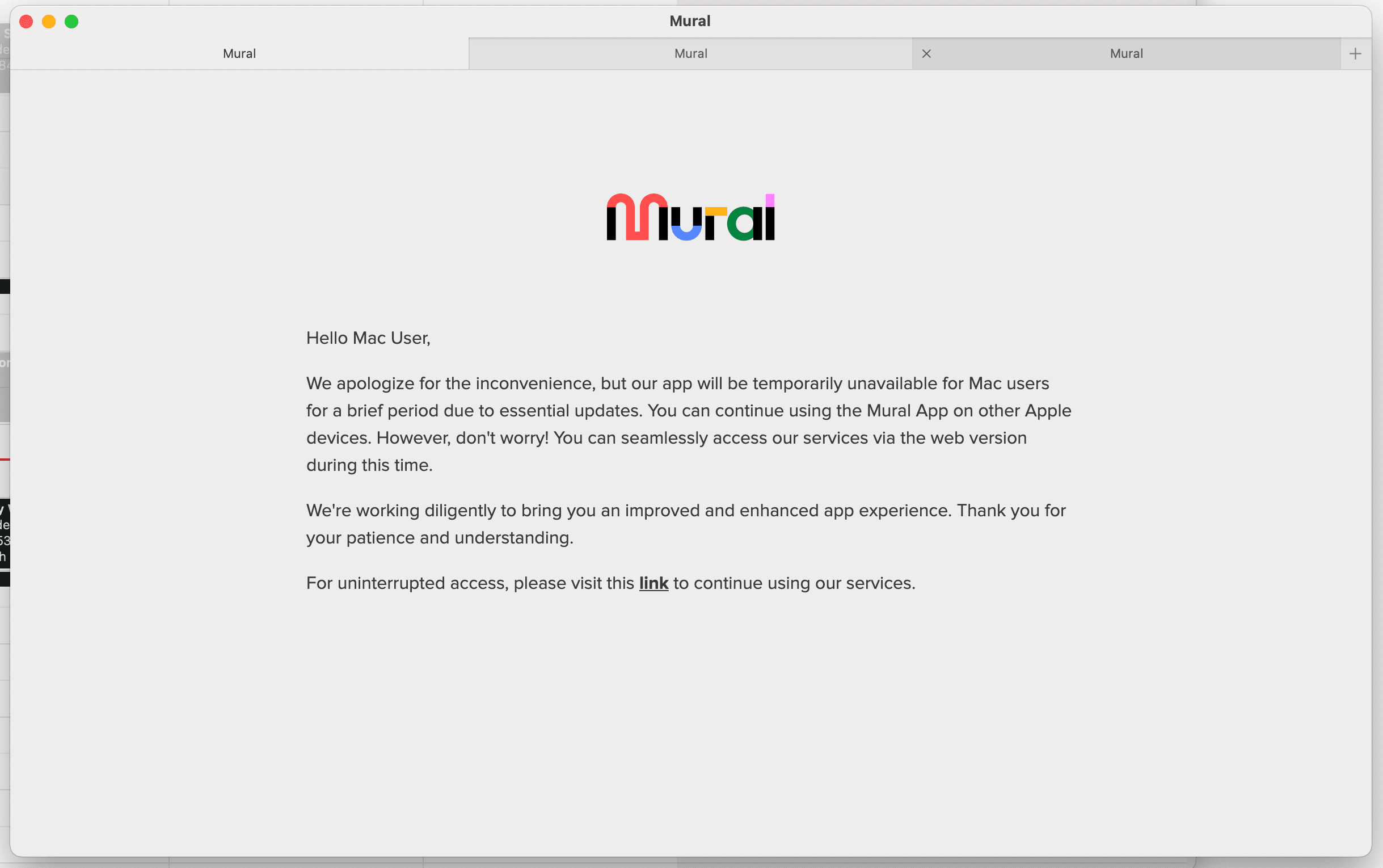 A screenshot showing a old dumbass MURAL