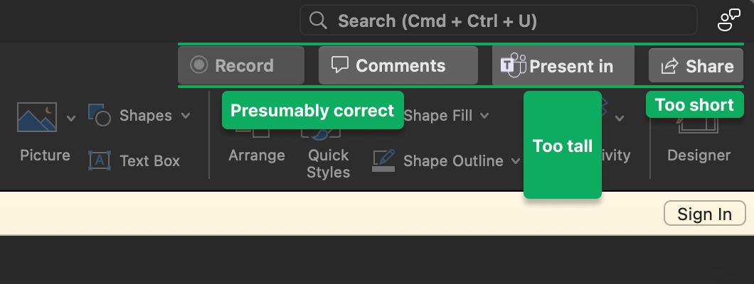 Uneven heights in form elements