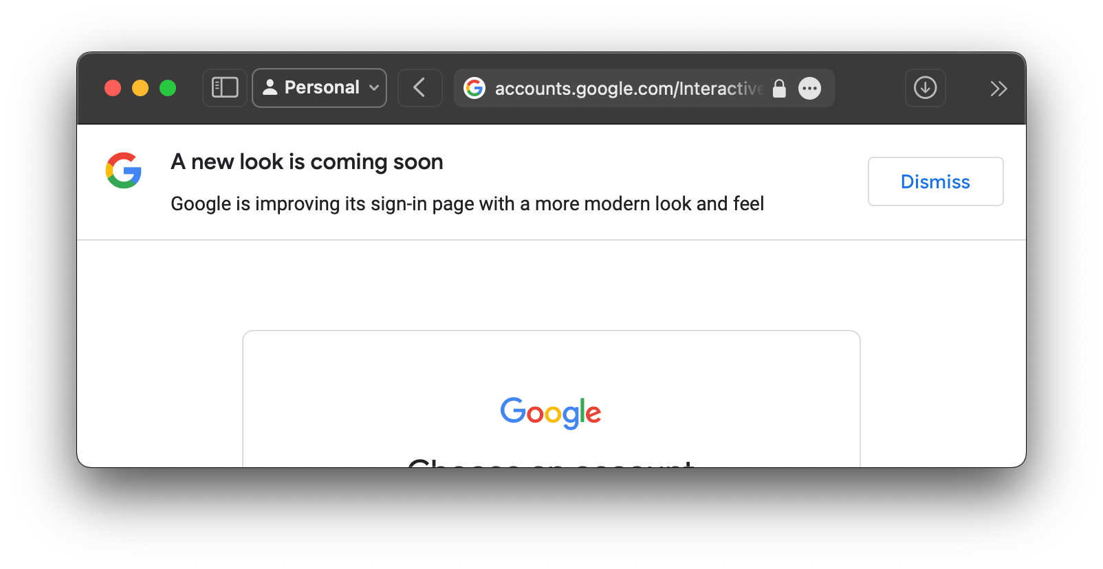 A screenshot showing a google preannounce redesign