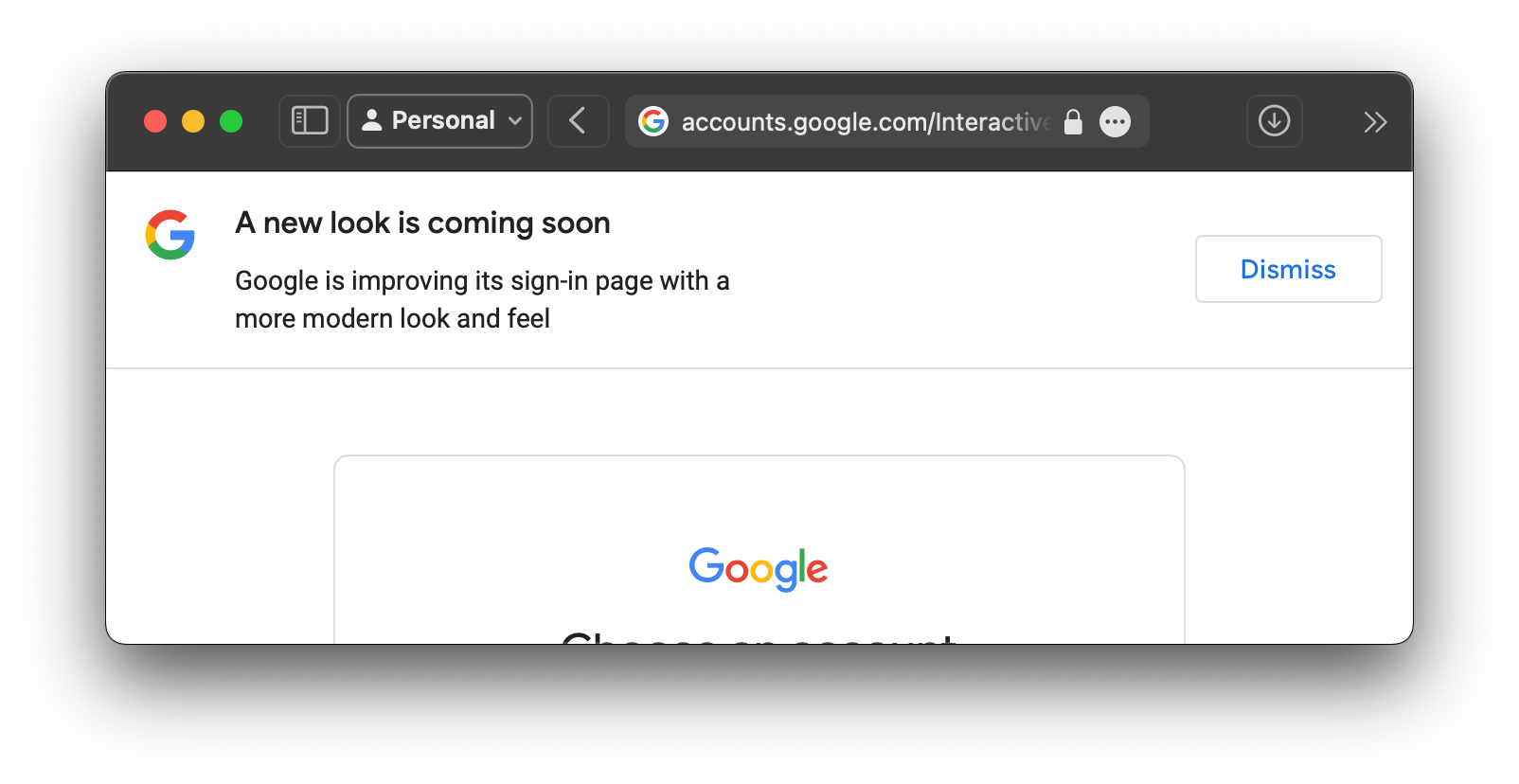 A screenshot showing a google preannounce redesign